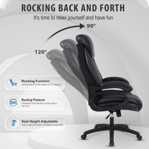 KASORIX Ergonomic Office Chair, Adjustable Swivel Chair with PU Leather, High-Back Lumbar Support, Flip-Up Armrests for Home, Office (Black) KASORIX Ergonomic Office Chair, Adjustable Swivel Chair with PU Leather, High-Back Lumbar Support, Flip-Up Armrests for Home, Office (Black)